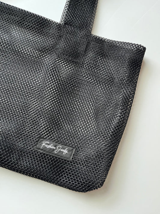 Meshy tote bag.