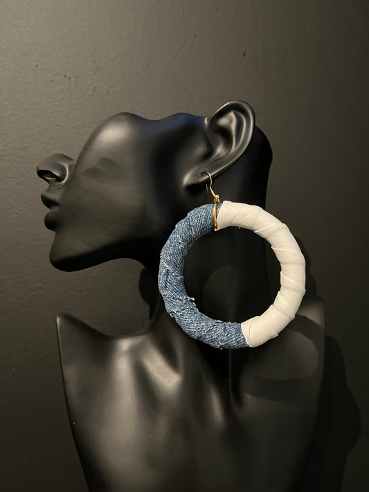 White/Denim hoops