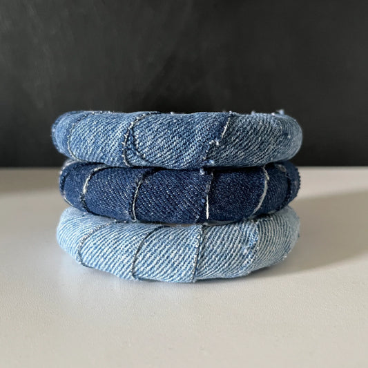 Denim Bangles. 3pk