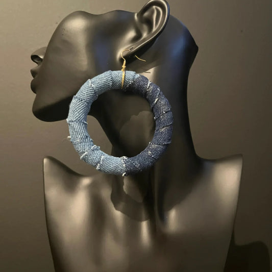 2 Toned denim earrings