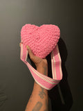 Crochet heart bag.