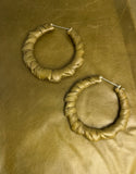 Leather bamboo earrings.