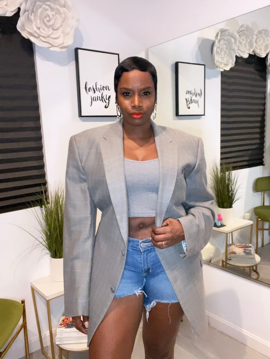 Cinched Blazer(Grey)