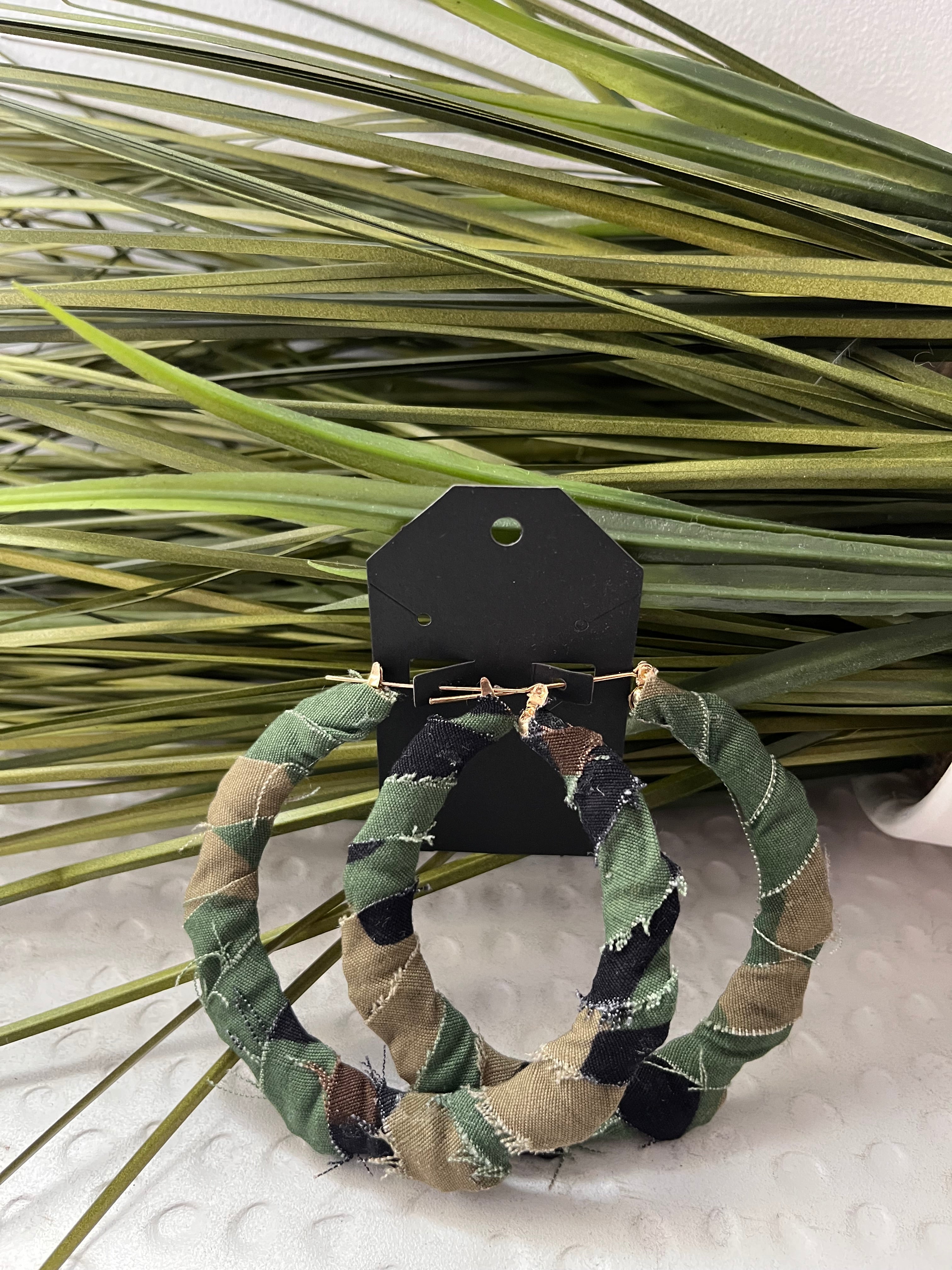 Camo earrings.