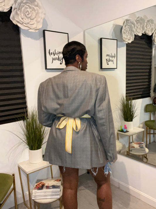 Cinched Blazer(Grey)