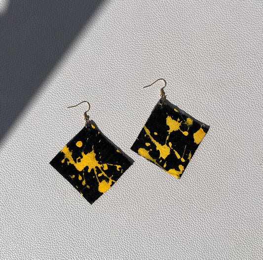 Black/yellow earrings