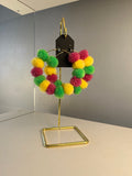 Pom Pom hoops.