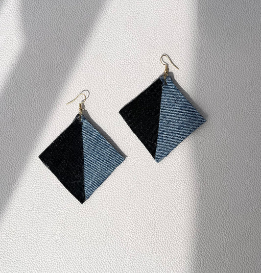 Black/ blue earrings