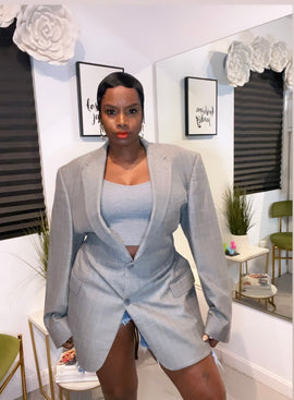 Cinched Blazer(Grey)