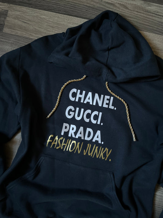 Chanel, Gucci, Prada FJ hoodie.