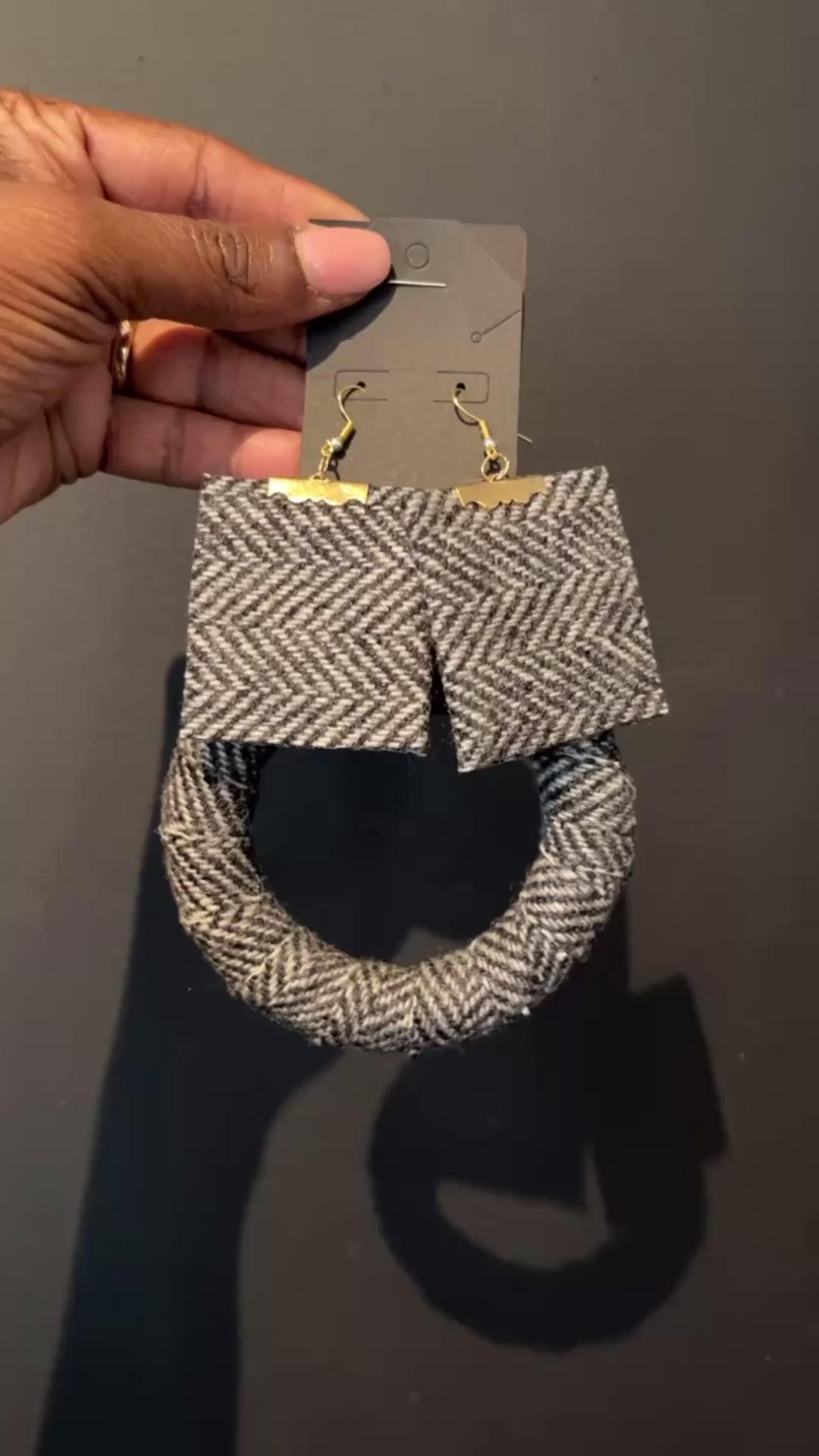 Tweed earrings & bangle set.
